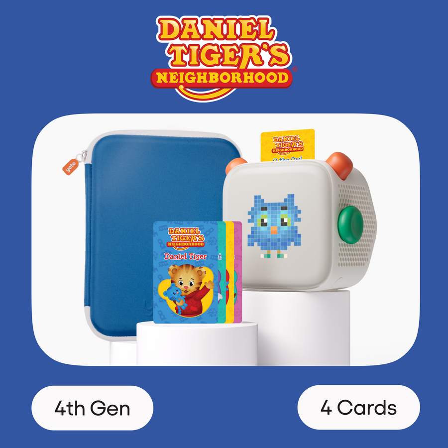 Yoto Player 4th Gen + Daniel Tiger Card Case Bundle